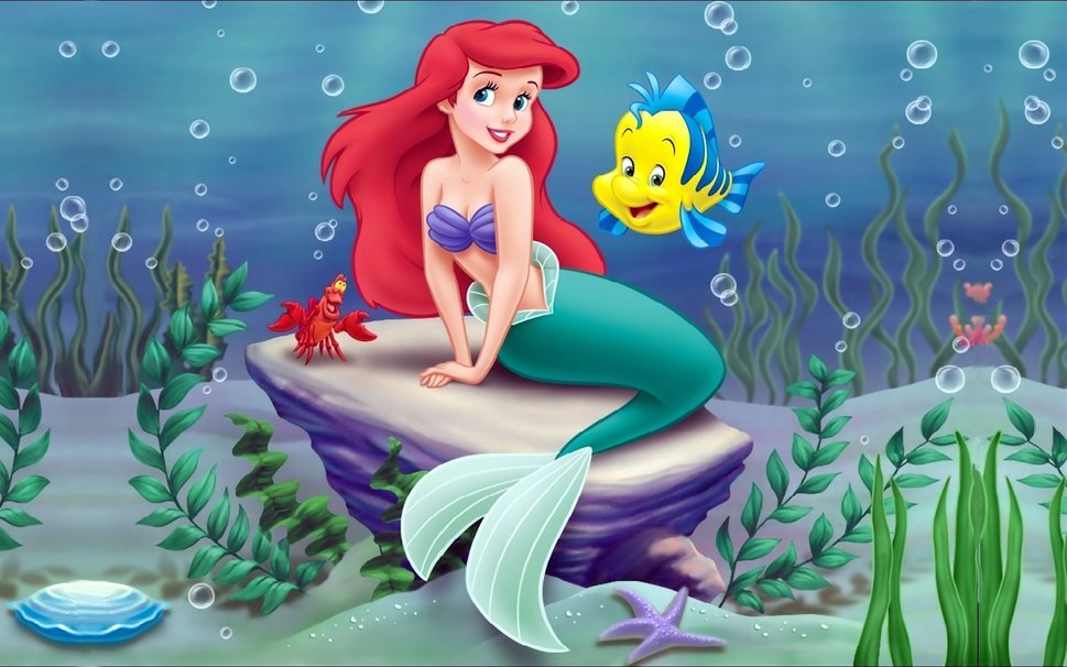 170340 little mermaid disney ariel little mermaid ariel disney cartoon mermaid sea moon fish p