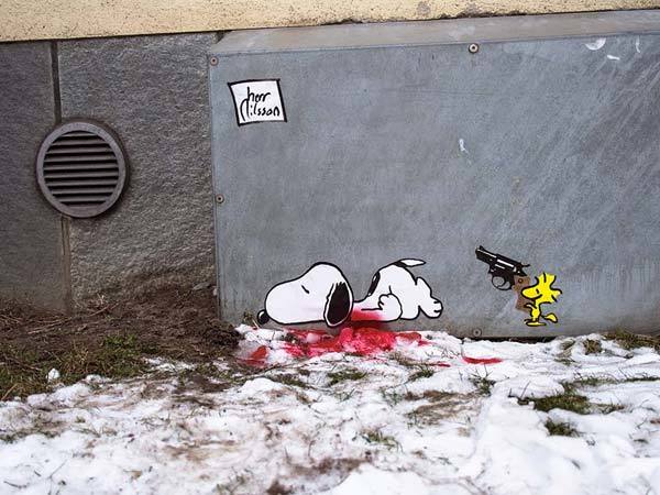 Street Artists around the World Street art in Stockholm Sweden by Herr Nilsson