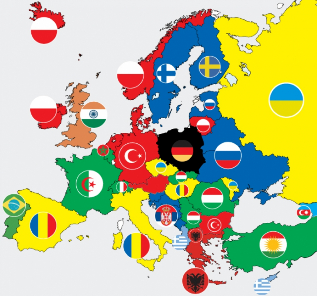Ποια είναι η δεύτερη μεγαλύτερη εθνικότητα σε κάθε χώρα της Ευρώπης;
